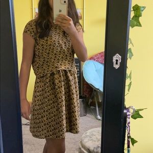 brown floral flowy dress